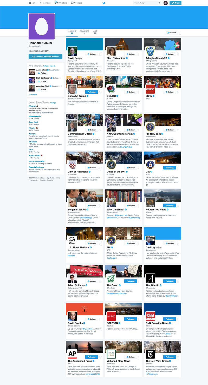 Illustration for article titled Este es, casi con total seguridad, el Twitter secreto del director del FBI